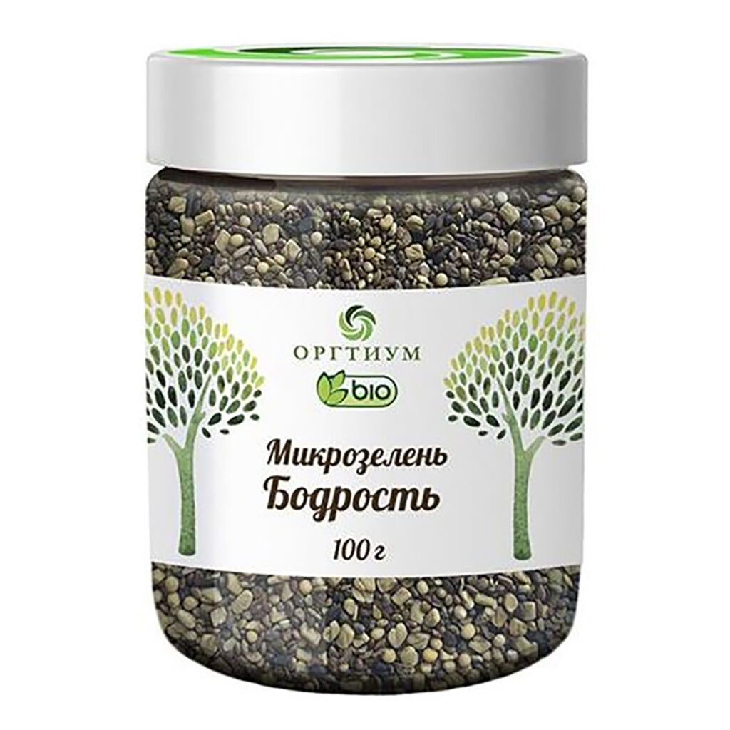Пищевая продукция Микс Бодрость (Люцерна, клевер, пажитник, кунжут, горчица), 100 г, Оргтиум