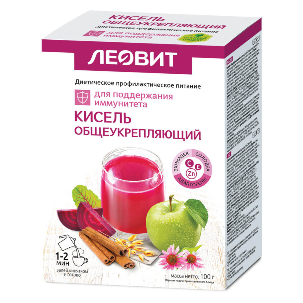 Кисель Общеукрепляющий, 5 пакетов по 20 г, ЛЕОВИТ
