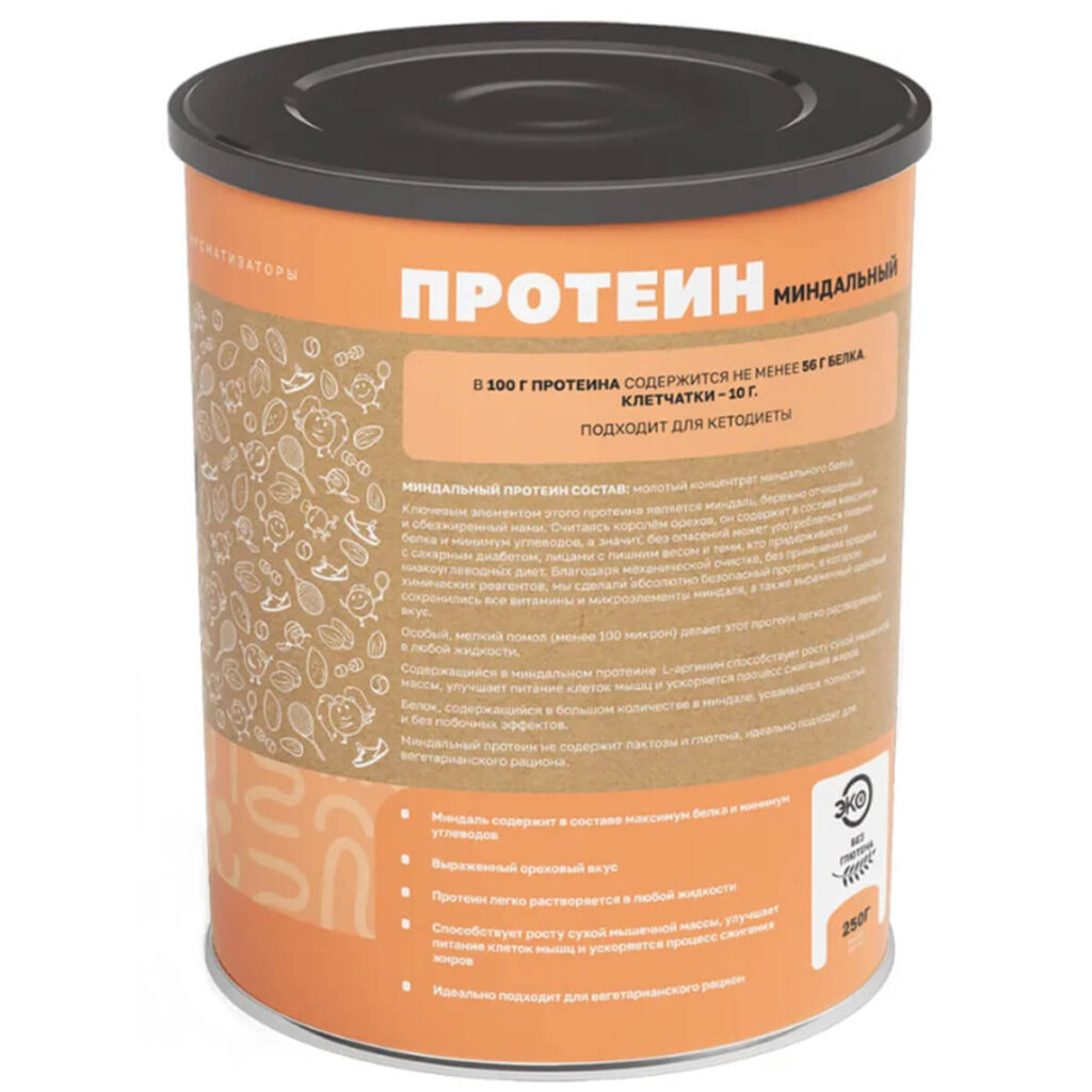 Пищевая продукция Миндальный протеин, 250 г, Оргтиум