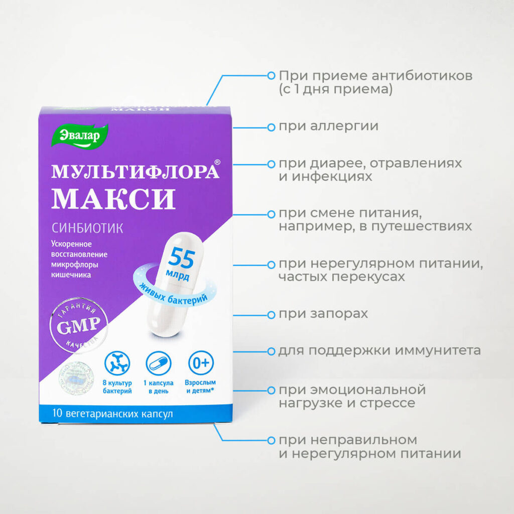Мультифлора Макси, 10 капсул, Эвалар