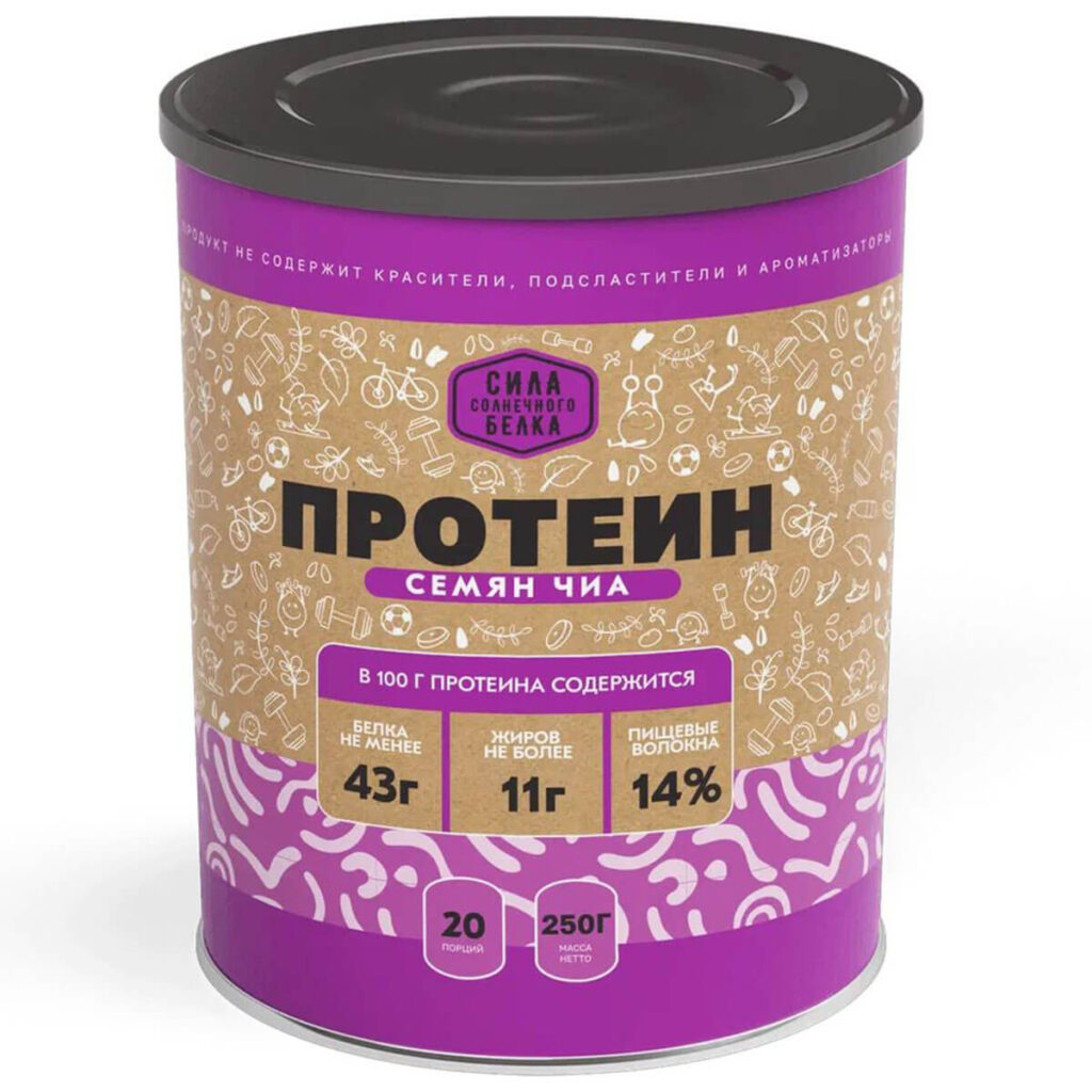 Пищевая продукция Протеин семян Чиа, 250 г, Оргтиум