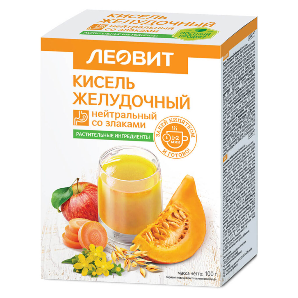 Кисель Желудочный нейтральный, 5 пакетов по 20 г, ЛЕОВИТ