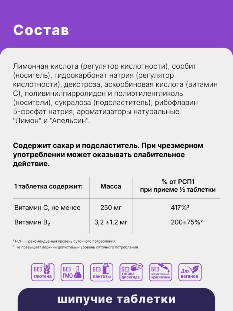 Витамин С 250 мг, шипучие таблетки, 20 таблеток, Эвалар