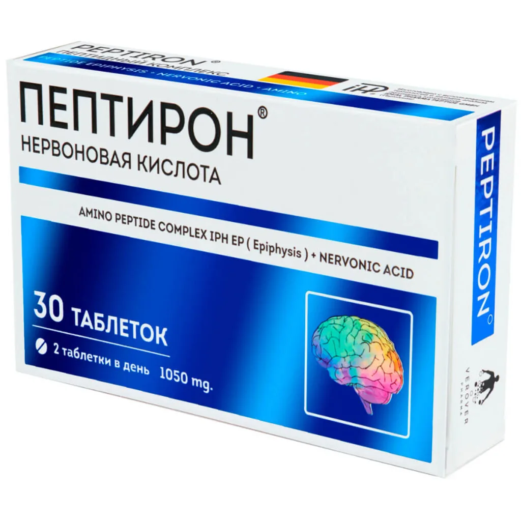 Пептирон, Комплекс с пептидом Эпифиза для памяти, нормализации биоритмов, 30 таблеток, Веровер Фарма