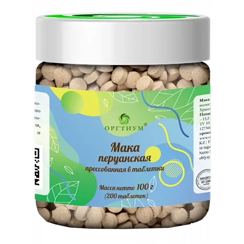 Пищевая продукция Мака перуанская прессованная в таблетках, 100 г, Оргитум