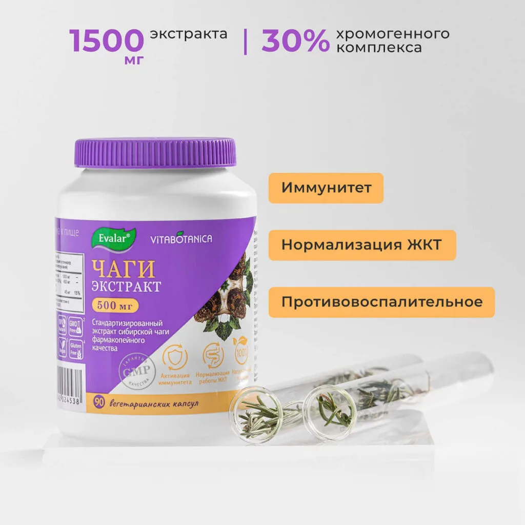 ВитаБотаника Чага, 90 капсул, Эвалар