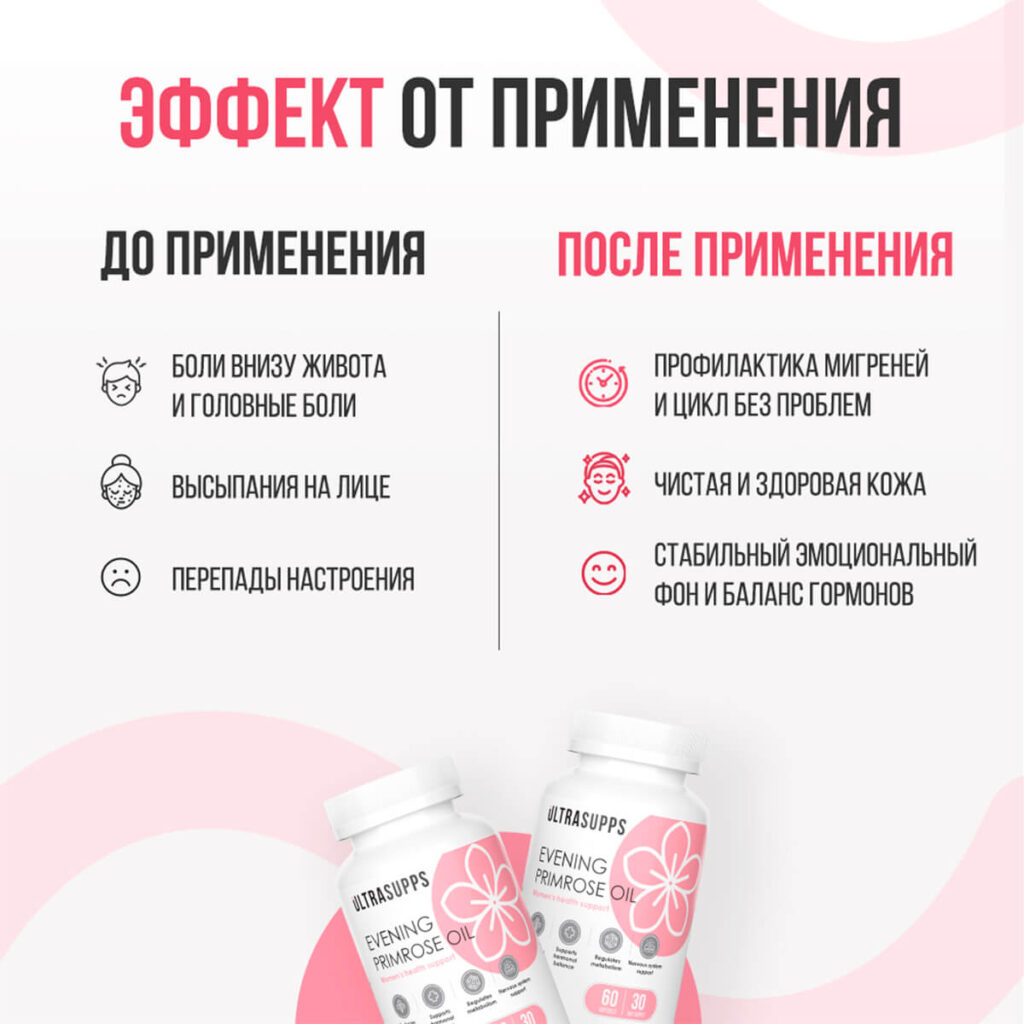 Масло вечерней примулы, 60 капсул, Ultrasupps