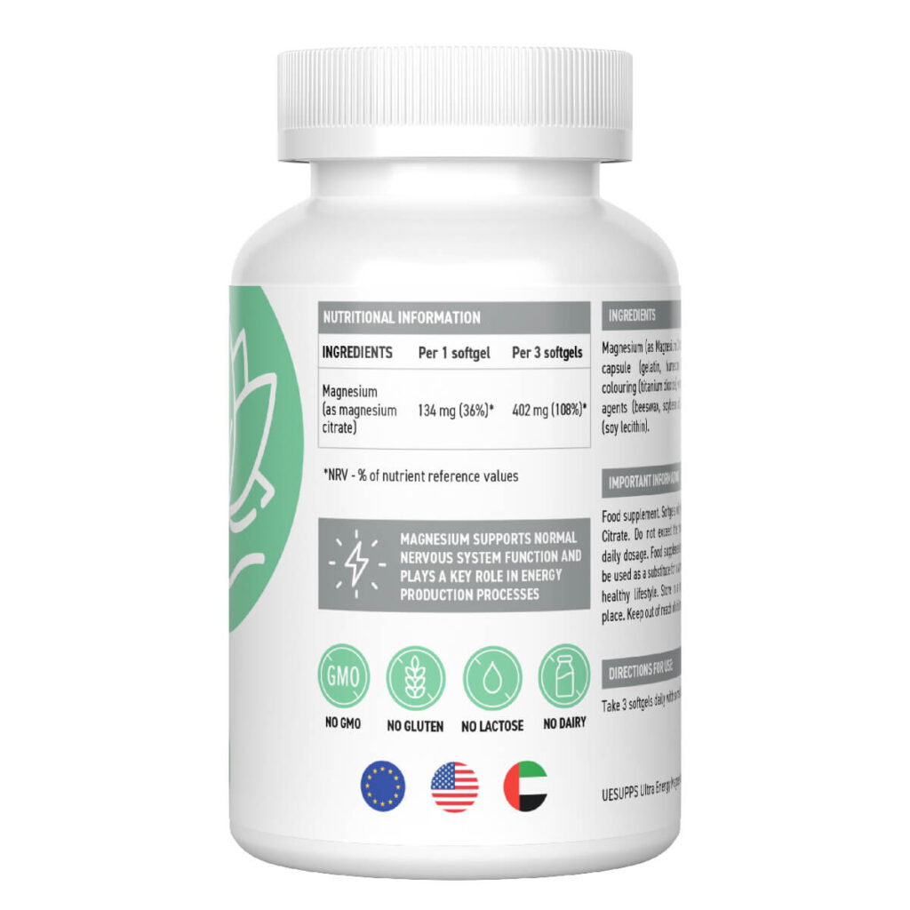 Цитрат магния, 60 капсул, Ultrasupps