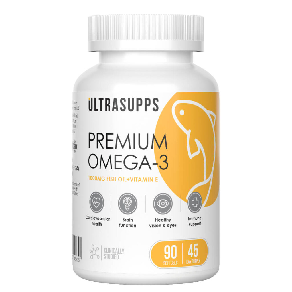 Омега-3 Премиум, 90 капсул, Ultrasupps