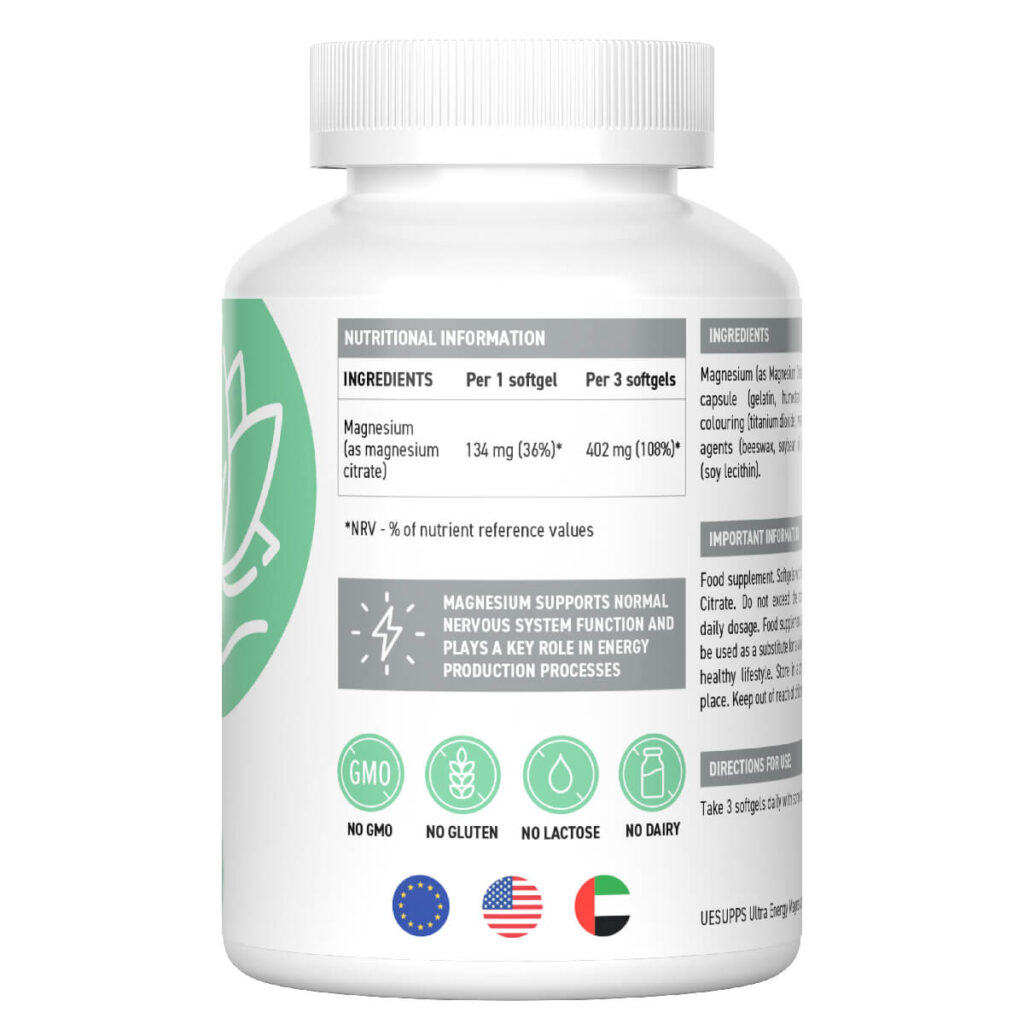 Цитрат магния, 90 капсул, Ultrasupps