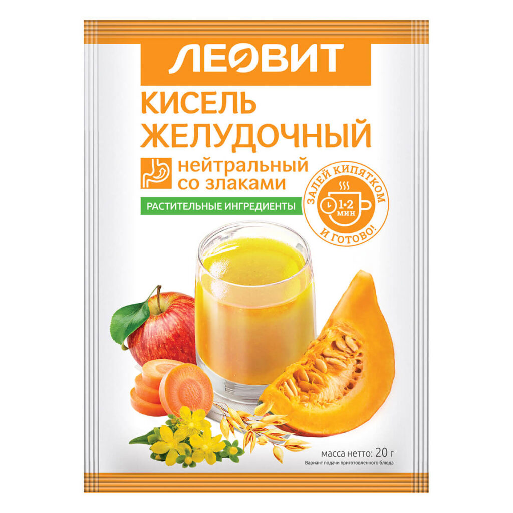 Кисель Желудочный нейтральный, 5 пакетов по 20 г, ЛЕОВИТ