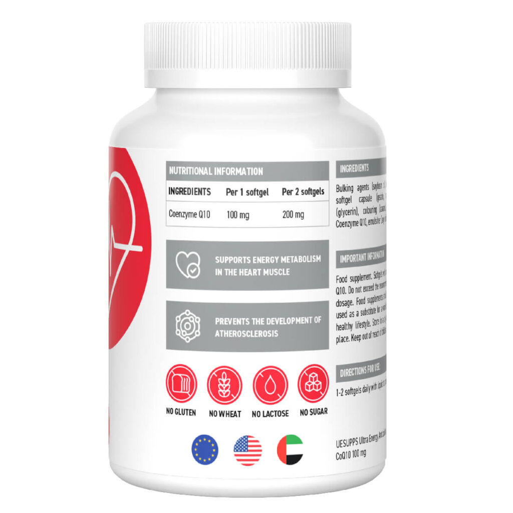 Коэнзим Q10 100 мг, 30 капсул, Ultrasupps