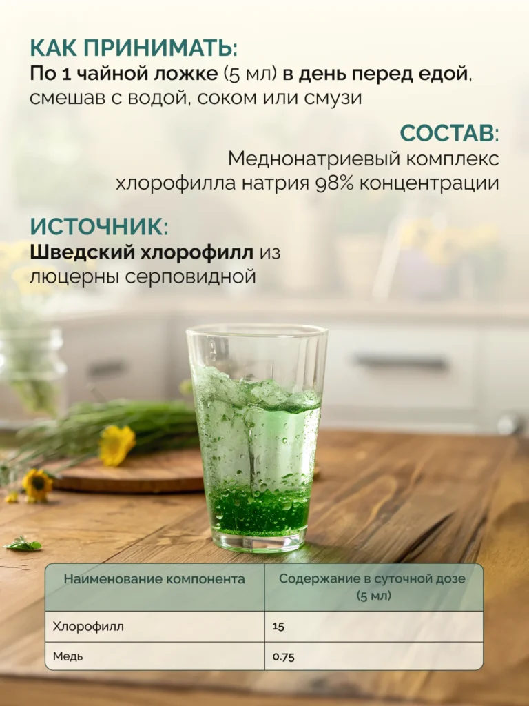 Хлорофилл жидкий с мятой, 500 мл, MedCraft