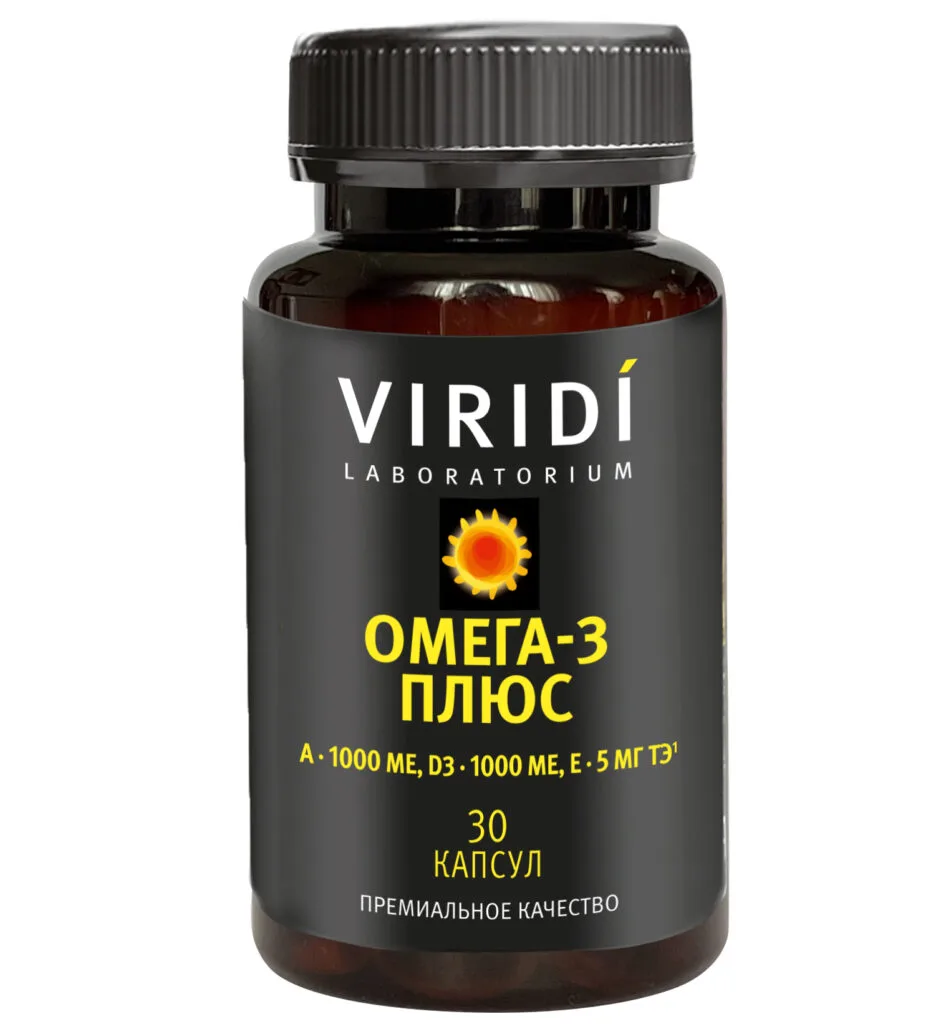 VIRIDI Омега-3 Плюс с витаминами A, D3 и E, 30 капсул