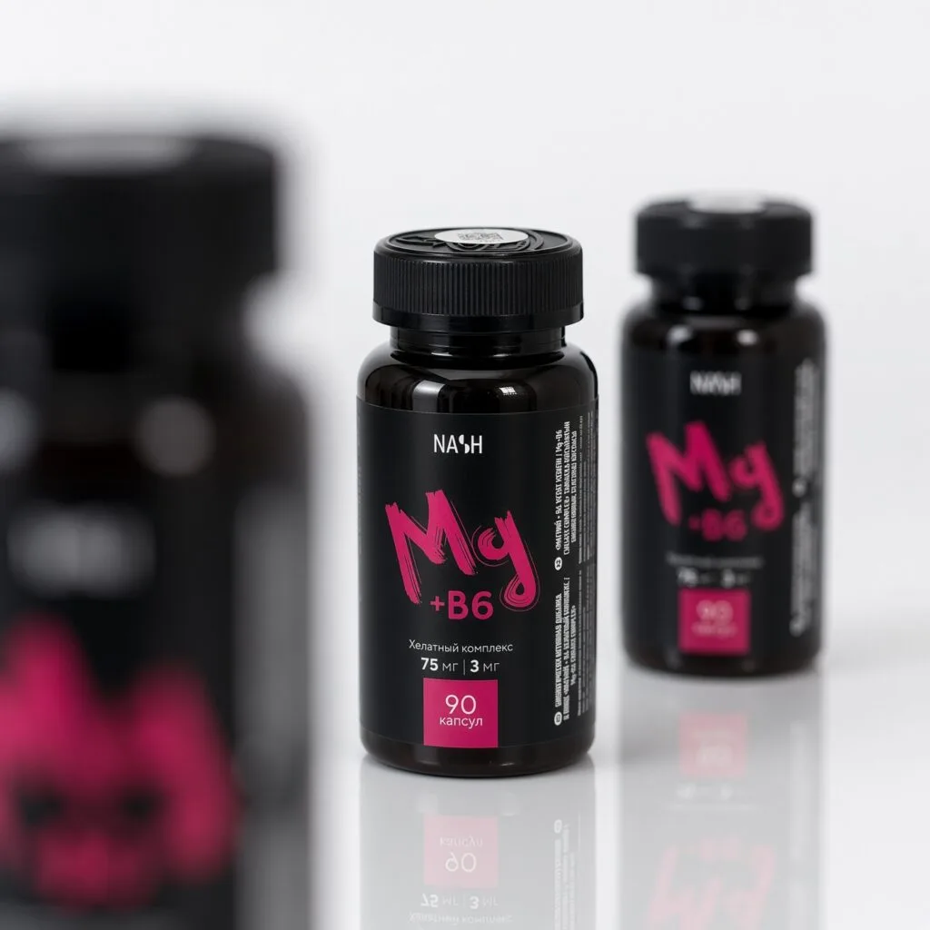 Хелатный комплекс Mg+B6, 90 капсул